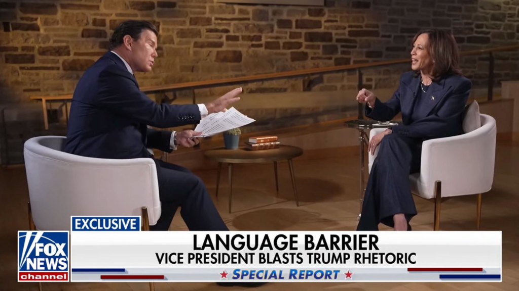 Fox News' Bret Baier Admits Wrong Clip Aired In Kamala Harris Interview