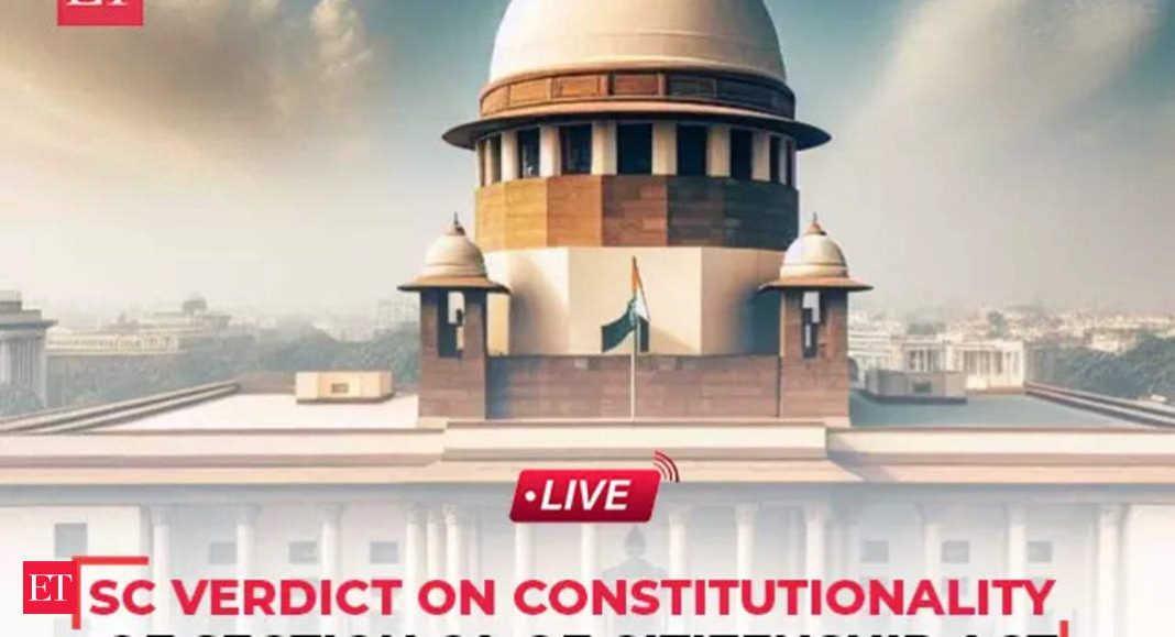 Supreme Court verdict on the legality of Section 6A of Citizenship Act provision in Assam | Live - The Economic Times Video